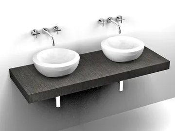 BASE - Double wall-mounted laminate vanity unit by FIT INTERIORS - view 2